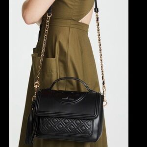 Tory Burch Fleming Satchel Black